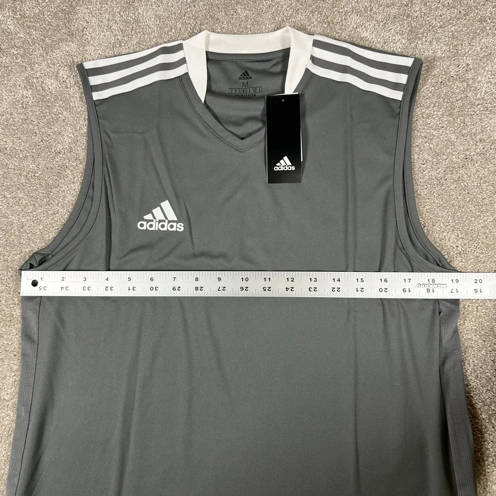 Adidas‎ Mens Size M Gray Primegreen Aeroready Sleeveless Performance Jersey NWT